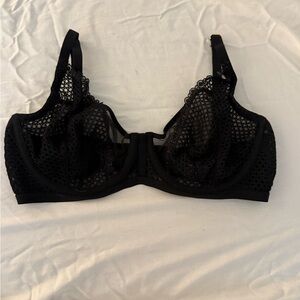 Victoria’s Secret Unlined Demi Mesh Lace Bra – Black – 34D – New